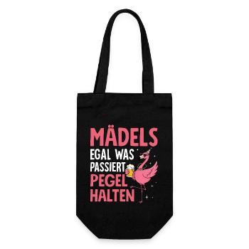 Mädels Egal Was Passiert Pegel Halten - Geschenkbeutel für Flaschen - Schwarz - Vorne