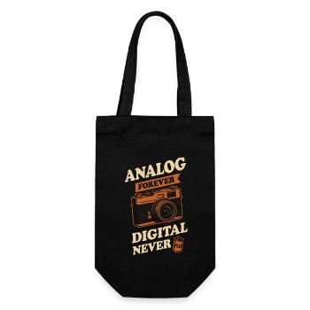 Retro Camera Club Analog Photography Film Roll - Gift Bag for Bottles - black - Front