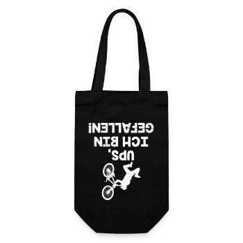 Radfahrer UPS ICH BIN GEFALLEN Radler Lustiges - Geschenkbeutel für Flaschen - Schwarz - Vorne