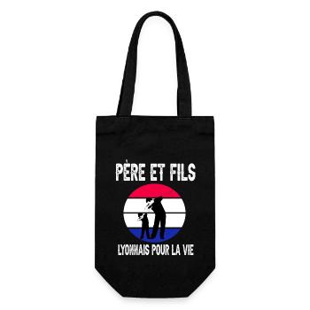 père et fils papa dab lyon supporter lyonnais - Sac à bouteille - noir - Devant