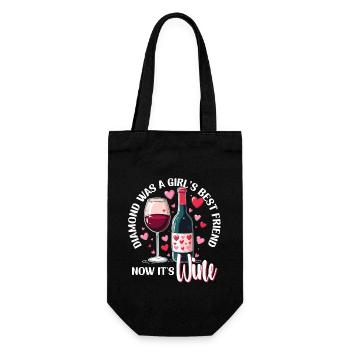 La Saint-Valentin Diamond était le meilleur ami des filles Vin - Sac à bouteille - noir - Devant