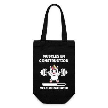 Humour musculation - Sac à bouteille - noir - Devant