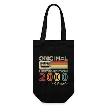2000 Vintage Retro Geburtstagsgeschenk - Geschenkbeutel für Flaschen - Schwarz - Vorne