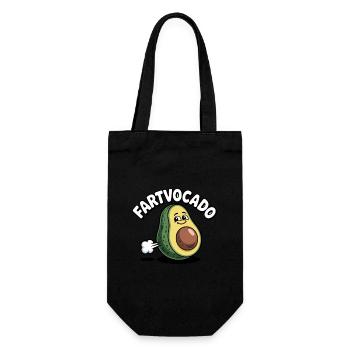 Lustige Avocado Furzen Pupsen Fartvocado - Geschenkbeutel für Flaschen - Schwarz - Vorne