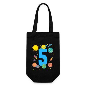 Five Years of Space Adventure - Gift Bag for Bottles - black - Front