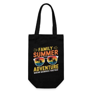 Sommerurlaub Familie 2025 - Geschenkbeutel für Flaschen - Schwarz - Vorne