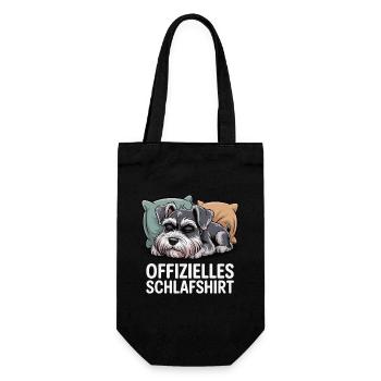 Offizielles Schlafshirt Schnauzer - Geschenkbeutel für Flaschen - Schwarz - Vorne
