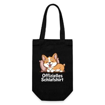 Offizielles Schlafshirt Corgi - Geschenkbeutel für Flaschen - Schwarz - Vorne