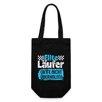 Laufen ELITE LÄUFER BITTE NICHT ÜBERHOLEN Lustiges - Geschenkbeutel für Flaschen - Schwarz - Vorne