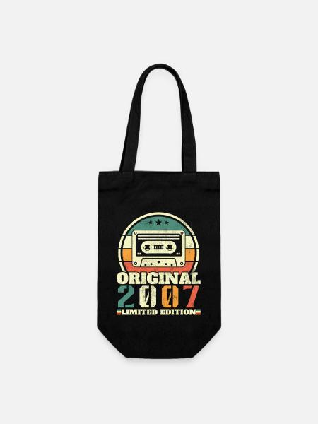 2007 Vintage Retro Geburtstagsgeschenk - Geschenkbeutel für Flaschen - Schwarz
