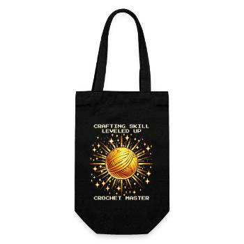 Crochet Skill Level Up | Master Handmade Wool - Gift Bag for Bottles - black - Front