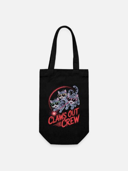 Claws Out – Katzenpower pur - Geschenkbeutel für Flaschen - Schwarz