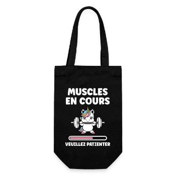 Humour musculation - Sac à bouteille - noir - Devant