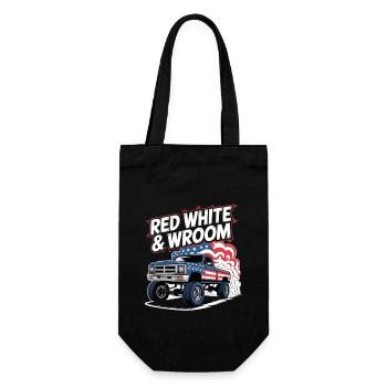 4th of July Truck Bros Red White & Wroom - Gift Bag for Bottles - black - Front