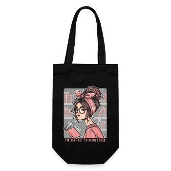 Motif de fille de livre rétro pour les lecteurs fréquents avec style - Sac à bouteille - noir - Devant