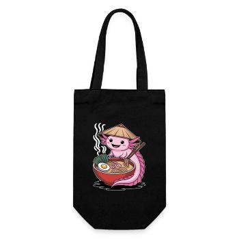 Ramen Axolotl Im Japanischen Stil - Geschenkbeutel für Flaschen - Schwarz - Vorne