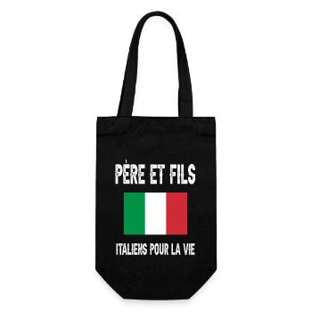 père et fils papa italien italie fêtes des pères - Sac à bouteille - noir - Devant