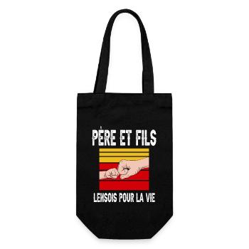père et fils papa lens lensois fête des pères - Sac à bouteille - noir - Devant