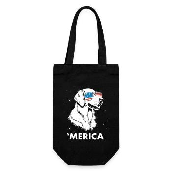 Golden Retriever with Sunglasses 4th of July Merica - Gift Bag for Bottles - black - Front