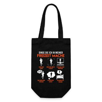 Läufer DINGE DIE ICH IN MEINER FREIZEIT MACHE - Geschenkbeutel für Flaschen - Schwarz - Vorne