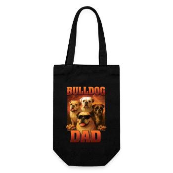 Bulldogge - Geschenkbeutel für Flaschen - Schwarz - Vorne