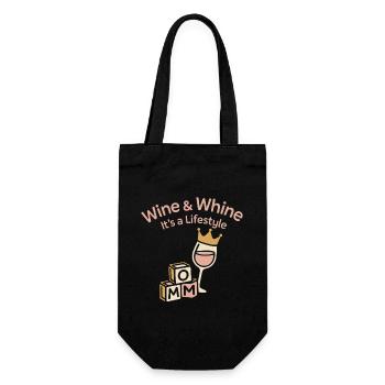 Alleinerziehende Mutter -chaos -koordinatorin Wine - Geschenkbeutel für Flaschen - Schwarz - Vorne