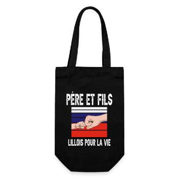 père et fils papa lille lillois fête des pères - Sac à bouteille - noir - Devant