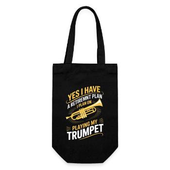 Funny Retirement Trumpets Saying - Gift Bag for Bottles - black - Front