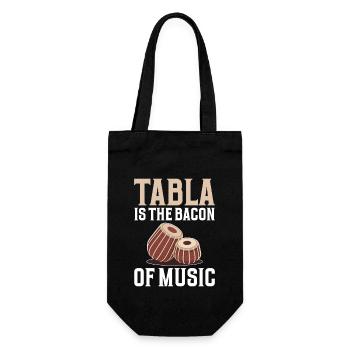 Tabla is the bacon of music - Gift Bag for Bottles - black - Front