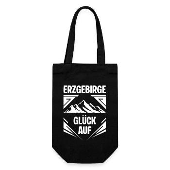 Erzgebirge Glueck auf - Geschenkbeutel für Flaschen - Schwarz - Vorne