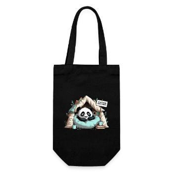 Panda in Reading Cave – Do Not Disturb! - Gift Bag for Bottles - black - Front