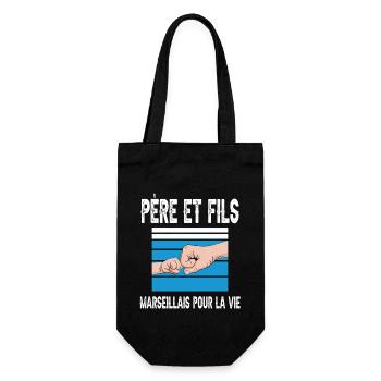 père et fils papa marseille marseillais - Sac à bouteille - noir - Devant