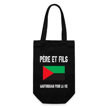 père et fils papa martiniquais martinique - Sac à bouteille - noir - Devant