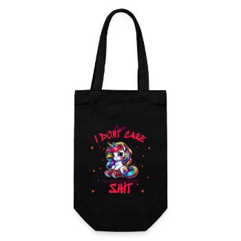 I Don’t Care Einhorn Statement design - Geschenkbeutel für Flaschen - Schwarz - Vorne