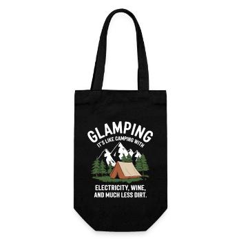 Glamping statt Camping - Geschenkbeutel für Flaschen - Schwarz - Vorne