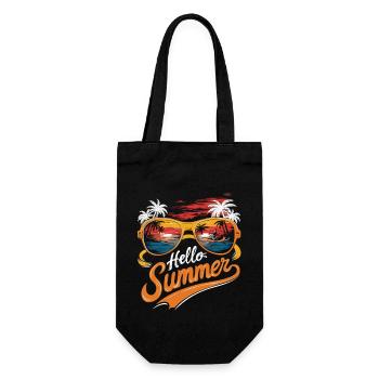 Hello Summer - Surfing and enjoying the sun - Gift Bag for Bottles - black - Front