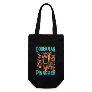 Dobermann - Geschenkbeutel für Flaschen - Schwarz - Vorne