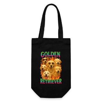 Golden Retriever - Geschenkbeutel für Flaschen - Schwarz - Vorne