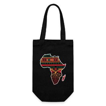 African Pattern Card with Roots - Gift Bag for Bottles - black - Front