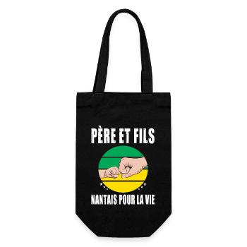 père et fils papa nantais nantes fête des pères - Sac à bouteille - noir - Devant