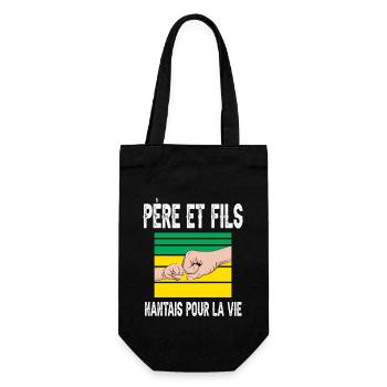 père et fils papa nantes nantais fête des pères - Sac à bouteille - noir - Devant
