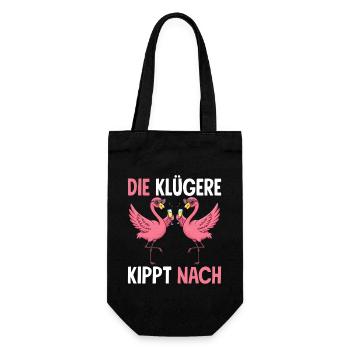 The smarter one tips over to Malle girls JGA Flamingo - Gift Bag for Bottles - black - Front