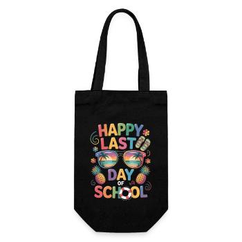 Letzter Schultag Sommerferien Spruch - Geschenkbeutel für Flaschen - Schwarz - Vorne