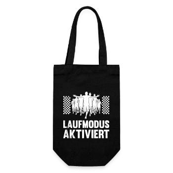 Läufer LAUFMODUS AKTIVIERT Laufen Lustiges - Geschenkbeutel für Flaschen - Schwarz - Vorne
