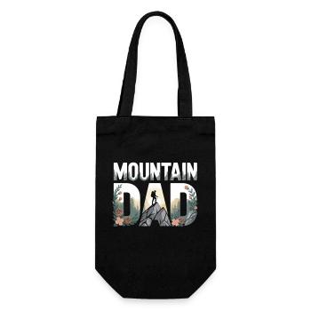 Dad loves mountains and hiking - Gift Bag for Bottles - black - Front