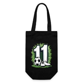 Fußball Geburtstag 11 Jahre Jungen Geschenk - Geschenkbeutel für Flaschen - Schwarz - Vorne