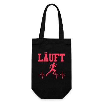 Läufer LÄUFT Laufen Lustiges Marathon - Geschenkbeutel für Flaschen - Schwarz - Vorne