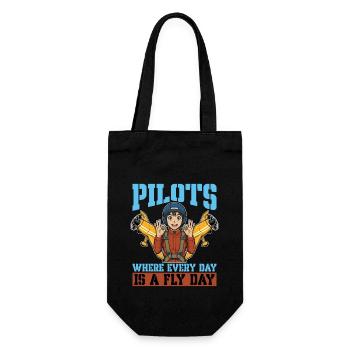 Aerobatic Pilots Where Everyday Is Paragliding - Gift Bag for Bottles - black - Front