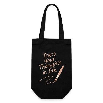Journaling Aesthetic Creative Planner Life Writing - Gift Bag for Bottles - black - Front