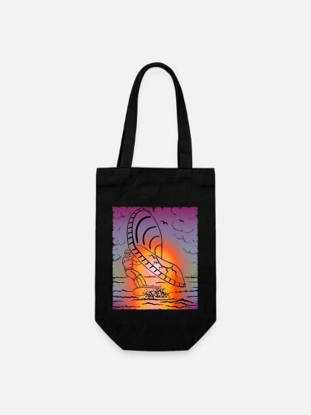 Windsurfing, foil surfing, surfers - Gift Bag for Bottles - black